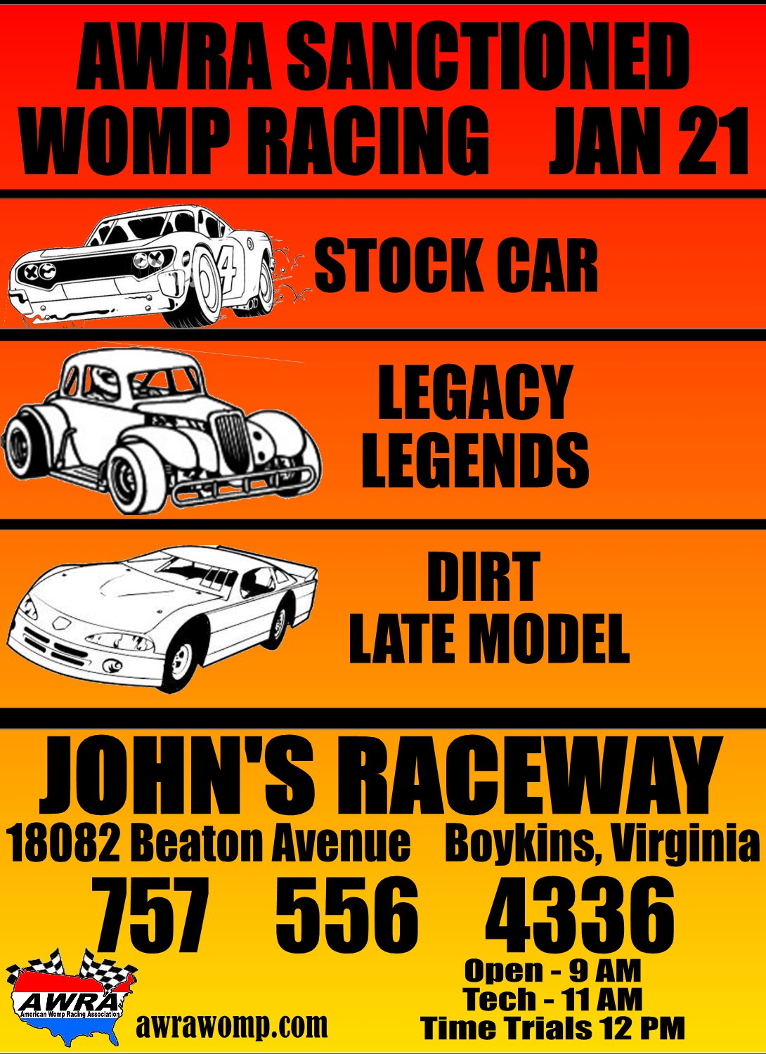 American Womp Racing Association AWRA Slot Car Rules